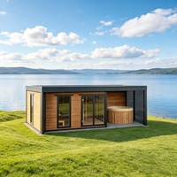 Sauna combiné moderne en bois assemblé avec bois de pruche et cèdre rouge, vapeur sèche, capacité 2 personnes, pour jardin et cour.