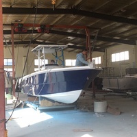 Bateau de pêche en fibre de verre YAMANE de 9 m (30 pieds) au design tendance, console centrale, T-Top, bateau rapide