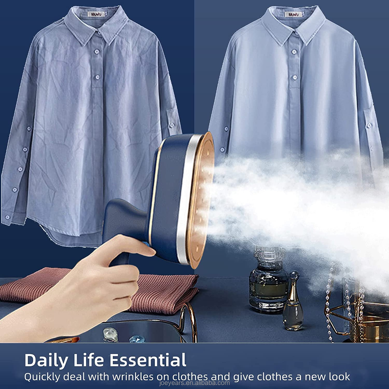 2 in 1 Handheld Foldable Garment Steamer Machine 120ML Electric 1200W Iron Steamer Portable High Power Steam Ironing Machine