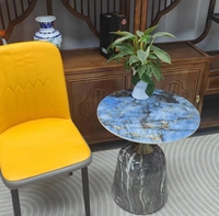 Table d'appoint en marbre pour canapé, meuble de salon nordique en bout de thé, lit moderne doré de luxe, table basse en marbre pour le salon