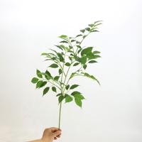 Feuillage artificiel ultra-réaliste en plastique, style forêt, pour arrangement floral, feuille de mûrier et branche de banian ; branche unique