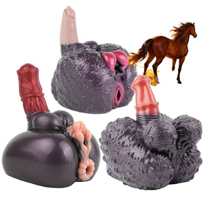Giocattolo Sessuale Maschile Masturbatore a Forma di Vagina Animale con <span class=keywords><strong>Dildo</strong></span> Mostruoso Design Artificiale in <span class=keywords><strong>Silicone</strong></span> per Uso Vaginale e Anale - Product Image 1