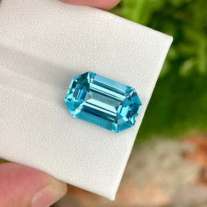 Piedra de Topacio Azul 100% Natural y Genuina, Corte Esmeralda, Piedra Semipreciosa Suelta para Joyería, a Precios Accesibles al por Mayor - Product Image 5