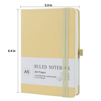 Carnet de notes pour écrire A5 180 feuilles 360 pages Carnet 100gsm Papier ligné Relié cuir Carnet 5,9'' X 8,4''