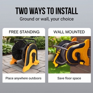 Enrouleur de tuyau d'arrosage en plastique, rétractable, mural, 35 m, 60 PSI, pour l'arrosage des jardins et des pelouses - Product Image 5