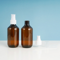 Bouteilles cosmétiques en plastique couleur ambre vides, forme Boston, avec pompe pulvérisatrice fine, pour stockage à l'abri de la lumière