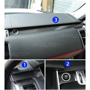 สติ๊กเกอร์ตกแต่งคอนโซลกลางคาร์บอนไฟเบอร์แท้สำหรับ Range Rover Sport แถบตกแต่ง - Product Image 4