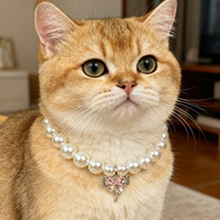 Collier de perles pour animaux de compagnie, accessoires pour chats, bijoux élégants et tendance, nouveau collier de perles pour chiens, bijoux pour chiots, collier de mariage pour chats