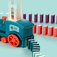 El mejor regalo para niños TCXW031102, coches eléctricos de animales, tren de dominó educativo de inteligencia para niños de madera con sonido ligero para niñas