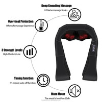 Masseur Shiatsu 3D pour le cou et les épaules à 8 têtes avec chaleur, pétrissage et roulement des tissus profonds, contrôle de la durée pour un soulagement complet du corps