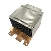 Dissipateur thermique à ailettes empilées personnalisées avec base en cuivre massif pour serveur en rack CPU et GPU