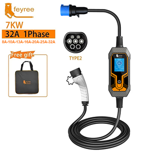 Feyree 32A แบบพกพาสำหรับการชาร์จ GBT 7 กิโลวัตต์ สำหรับรถยนต์จีนมาตรฐานการชาร์จ EV รุ่น FYE02 ชนิด 6 คอนเนคเตอร์ - Product Image 4