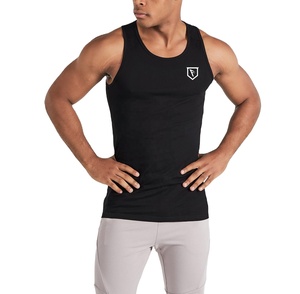 Men's Casual Gym Tank Top Knitted Embroidery Custom Logo Summer Fitness Wear Spandex <b>Singlet</b> Quick Dry Breathable for Workout - Product Image 1