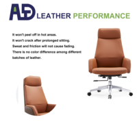Chaise de bureau de direction de luxe Aston S050A - Hauteur réglable, pivotante, appui-tête fixe, chrome, cuir PU, salon, hôtel