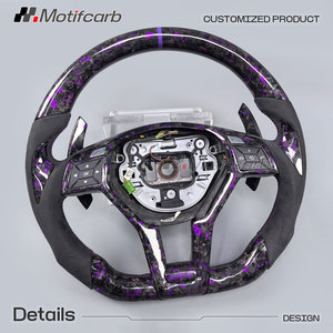 Volant personnalisé en fibre de carbone forgée de couleur violette pour Mercedes-Benz W204 W212 AMG Classe C&E GLA45 CLS63 C63 C300 E300 E63 SL63 - Product Image 3