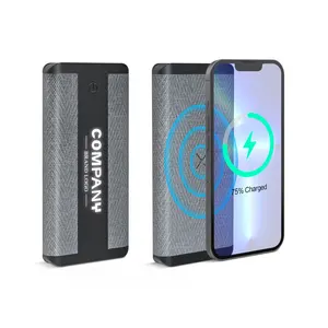 Best Promotional Product Companies Portable Wireless Charger 5W Light Up Logo Slim Power Bank 10000mAh