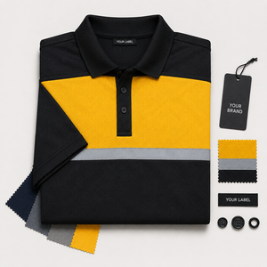 Branded <b>Polo</b> <b>Shirts</b> For Men Short Sleeve Color Block Custom Logo <b>Work</b> Uniform <b>Polo</b> Private Label OEM ODM Manufacturer Supplier - Product Image 3