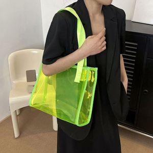 Fashion Custom Logo Crossbody Shoulder Jelly Shopping Large Transparent Clear PVC Tote Bag for Beach Travel - Product Image 3