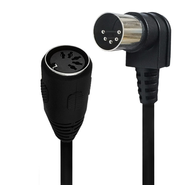 90 Degree MIDI DIN 5PIN Male to Female Cable MIDI 5 Pin DIN Plug Audio Extension Cable Din-5pin M/F Cable Adapter 0.5M/1m/1.5m