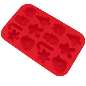 Molde de silicona <span class=keywords><strong>navideño</strong></span> de 14 cavidades Diseño cuadrado con muñeco de nieve Gingerbread Man Candy Cane para chocolate y galletas - Product Image 5