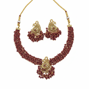 <b>Silver</b> Plated Brass Zircon Ethnic Bridal Engagement Wedding Party Gift Jewelry Set <b>Choker</b> Necklace Drop Earrings Tikka High - Product Image 2