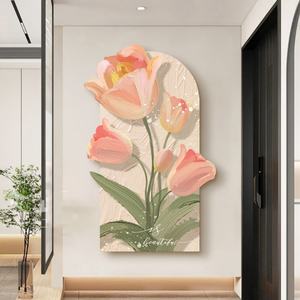 Lampe murale LED décorative pour la maison, peinture sur toile avec cadre floral, idéale pour le salon, crée un magnifique fond. - Product Image 2