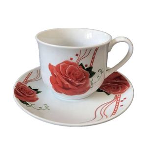 Taza de porcelana fina con estampado de flores de América del Sur, platillo de cerámica para té/Café, Juego de platillos - Product Image 5