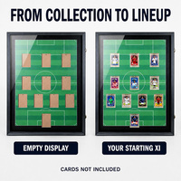 Cadre de présentation en bois pour cartes sportives, fond terrain de football, vitrine murale pour cartes à collectionner, boîte de rangement pour cartes de collection