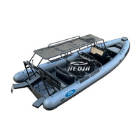 Bateau à côtes rapides Hedia DL860 CE avec couvercle Bateau à côtes avec remorque et moteur