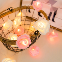Lampu Dekorasi Pernikahan Valentine, Lampu Peri Dekorasi Bunga Mawar Buatan