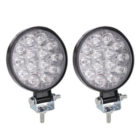 Phare de travail LED à double lentille 42W, feu antibrouillard, lumière de travail ronde 12V pour voiture, feux de conduite ronds pour camion
