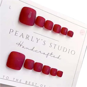 Vente en gros <span class=keywords><strong>rouge</strong></span> <span class=keywords><strong>mat</strong></span> ABS presse sur les ongles pour les orteils élégant portable avec de la colle étanche presse sur les ongles d'orteil - Product Image 3