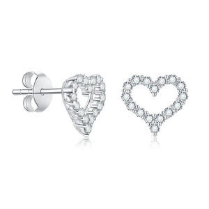 Boucles d'oreilles Ruizuan en argent sterling, bijoux de mode, cœur pour femmes, boucles d'oreilles en moissanite, USA - Product Image 1