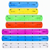 Ensemble de règles souples semi-transparentes 15cm 20cm 30cm, 7 couleurs, en plastique souple, avec échelles en cm et en pouces pour étudiants
