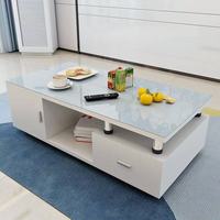 Table basse nordique minimaliste moderne et meuble TV télescopique extensible en verre trempé pour salon