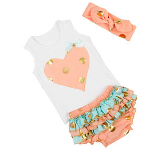 Nuevo nacido niños boutique de ropa al por mayor a granel niños con diadema de importación de ropa de bebé de china - Product Image 5