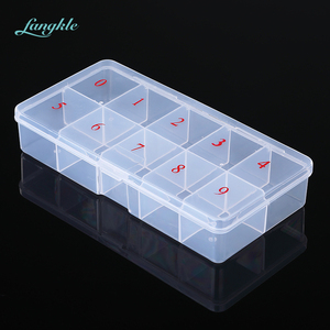 wholesale 10cells nail tips clear empty nail tips box for nail art