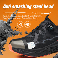 Chaussures de sécurité légères unisexes avec protection des orteils en acier, semelle en caoutchouc antidérapante, certification antidérapante pour l'utilisation en entrepôt et en usine