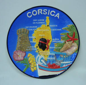 Assiette Souvenir en Céramique Peinte à la Main Personnalisée Design <span class=keywords><strong>France</strong></span> Corse - Product Image 2