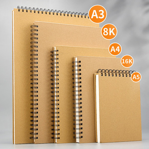Carnet de croquis épais Yuanhao marron 16K A5/<span class=keywords><strong>A3</strong></span>/A8/A4, <span class=keywords><strong>papier</strong></span> aquarelle/marqueur, couverture rigide, spirale, fabriqué en Chine - Product Image 1