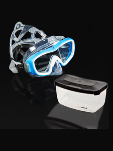Vdive CE-Zertifizierte Wasserdichte Anti-Beschlag-Taucherbrille mit geringem Volumen, Schnorchelset, gehärtete Glaslinsen, Flüssigsilikonkautschuk - Product Image 1