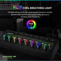 Amplificateur audio stéréo mini HA800-PRO, répartiteur de moniteur pour écouteurs, amplificateur de casque 8 canaux en métal RGB pour studio à domicile et scène