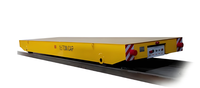 Chariot de transfert sur rail personnalisé de 30 tonnes, alimenté par batterie au lithium |   Chariot plat industriel robuste pour la manutention de matériaux en usine