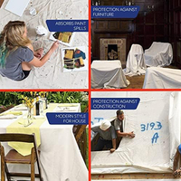 Bâche en toile de coton tissée imperméable et antidérapante, résistante, pour la peinture, la protection contre la poussière, la tente, l'usage textile domestique