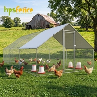 Gallinero de Acero Galvanizado de Alta Resistencia, Corral Metálico para Aves de Corral con Cubierta de PE Resistente a los Rayos UV, Gran Cobertizo para Uso en Exteriores y Granjas
