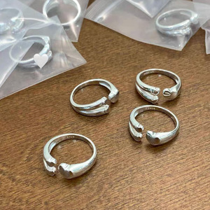 S925 Sterling Silver <b>Open</b> Heart <b>Ring</b> For Women Everyday Wear Simple Stylish Jewelry - Product Image 2