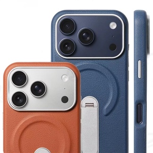 Funda Magnética de Cuero PU para Teléfono Celular, Compatible con iPhone 18 17 16 15 14 13 Pro Max, con Protección de 360 Grados °   Soporte de metal para teléfono con cubierta a prueba de golpes - Product Image 1