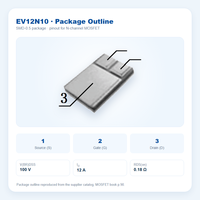 100V 12A N-Channel MOSFET EV12N10 SMD-0.5 EvolE SMD-0.5 Seri Trench High Voltage Switching Industrial Power Supply
