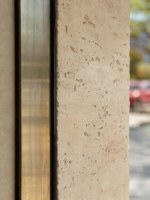 Revêtement mural en travertin jaune effet four MCM, placage de pierre flexible ultra-mince et léger pour murs intérieurs et extérieurs