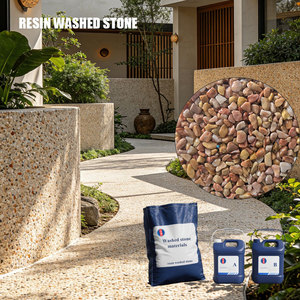 Revêtement liquide en résine durable et écologique, effet pierre lavée, imperméable pour murs et sols, 28 kg par pièce - Product Image 1
